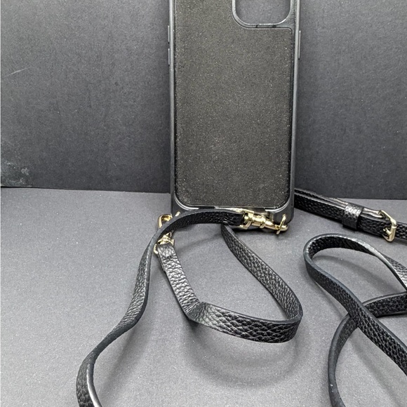 Bandolier Stylish Black Leather iPhone 12 Pro Max Case with Strap - Picture 4 of 5